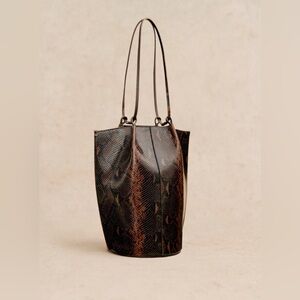 Sezane Romie Bag Brown Python Print - Size TU